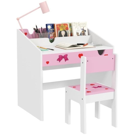 Aiyaplay Juego de Escritorio y Silla para Niños De +3 Años con Cajón Extraíble