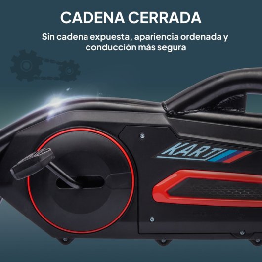 Homcom Kart Pedales Para Niños De 3-8 Años Con Asiento Ajustable Rojo