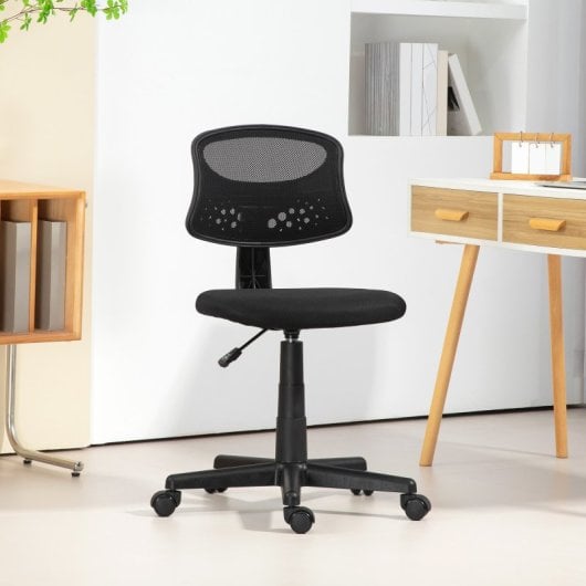 Homcom Cadeira De Escritório Sem Braços Preto