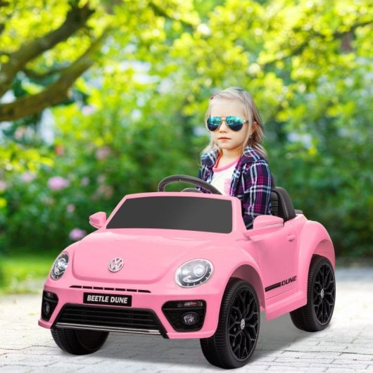 Aiyaplay Volkswagen Beetle Coche Eléctrico para Niños de +3 Años Rosa
