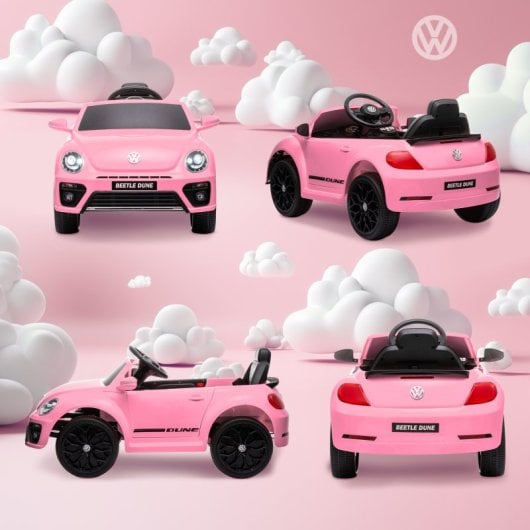 Aiyaplay Volkswagen Beetle Coche Eléctrico para Niños de +3 Años Rosa