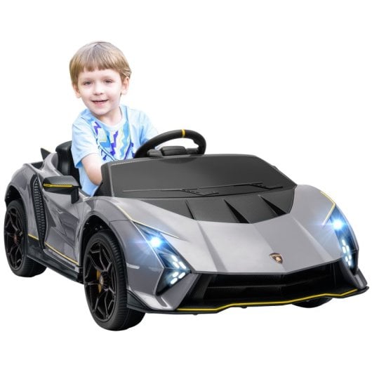 Aiyaplay Lamborghini Autentica Coche Eléctrico para Niños de +3 Años Gris