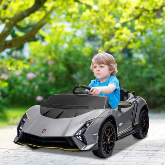 Aiyaplay Lamborghini Autentica Coche Eléctrico para Niños de +3 Años Gris