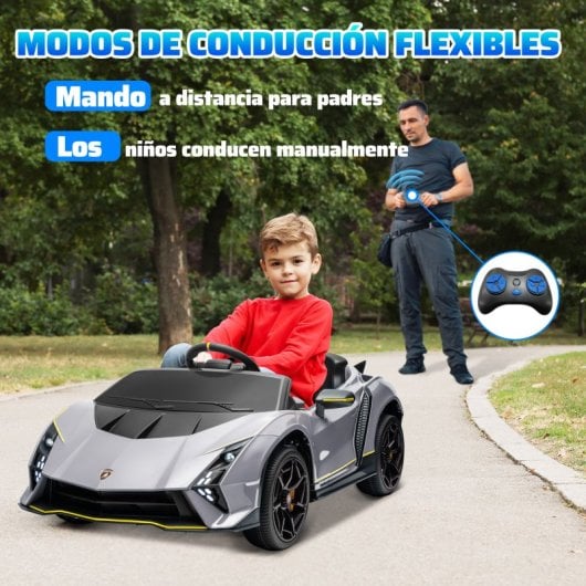 Aiyaplay Lamborghini Autentica Coche Eléctrico para Niños de +3 Años Gris