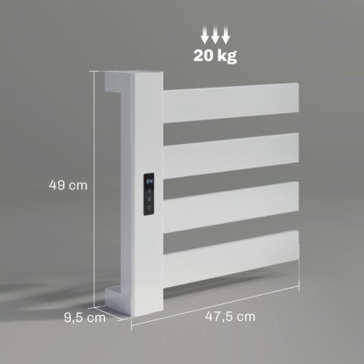 Homcom Toallero Eléctrico De Pared 130w Con Control Wifi Blanco