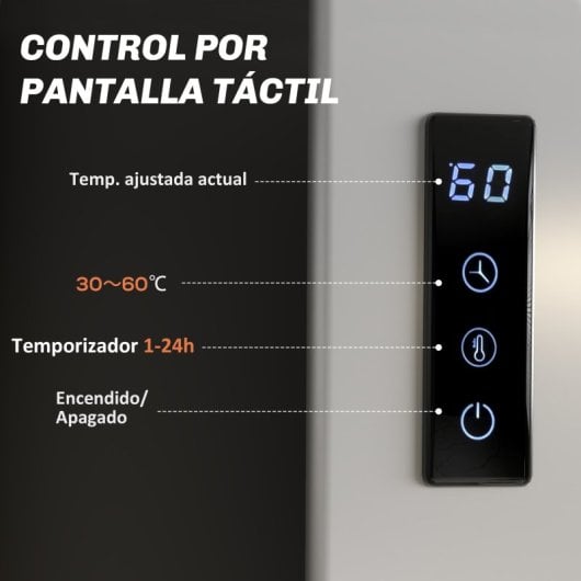 Homcom Toallero Eléctrico De Pared 130w Con Control Wifi Blanco