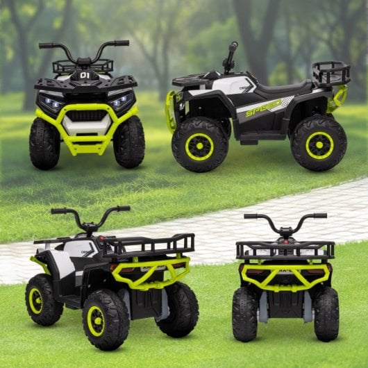 Aiyaplay Quad Eléctrico para Niños de +3 Años con Batería 12v Carga 30kg Verde