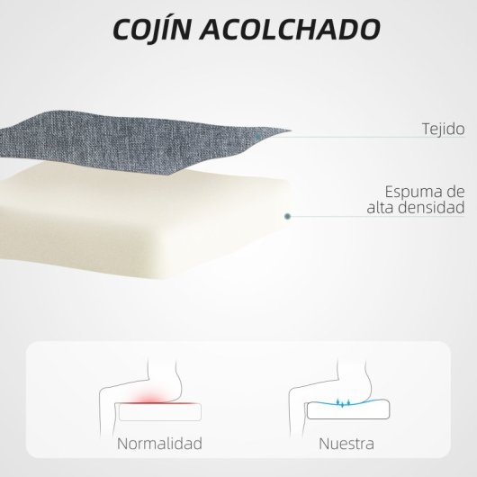 Homcom Silla de Escritorio Sin Brazos Con Altura Ajustable Carga 120 Kg Gris