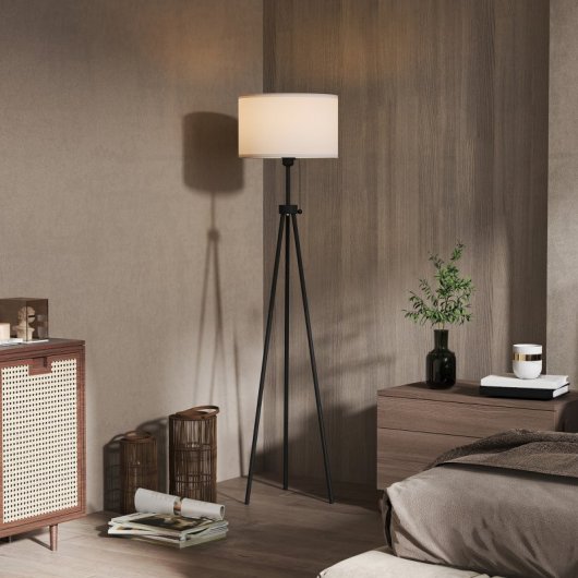 Homcom Lámpara de Pie Moderna con Casquillo E27 Blanco y Negro