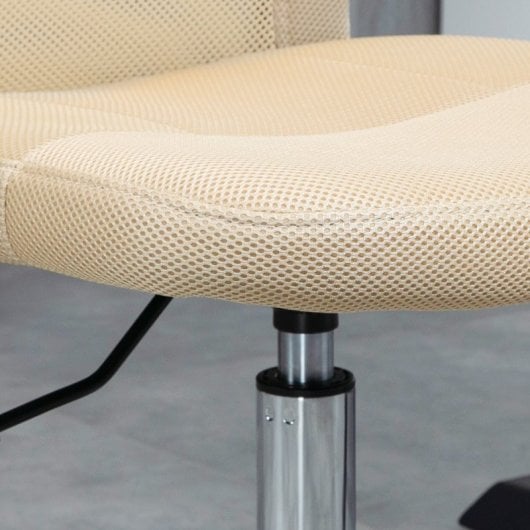Vinsetto Silla De Oficina De Malla Con Altura Ajustable Beige