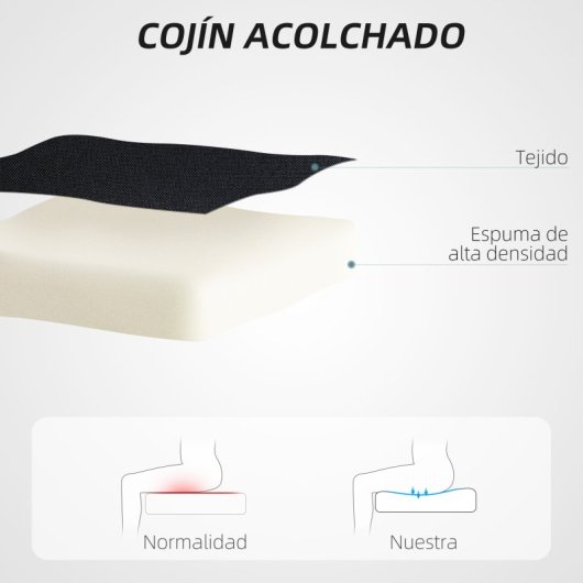 Homcom Cadeira de secretária sem braços com altura ajustável Capacidade de carga 120 kg Preto