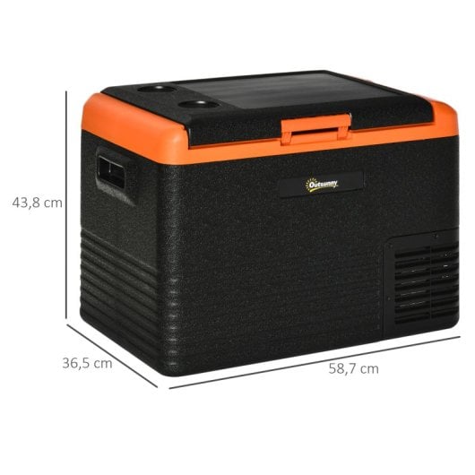 Outsunny Nevera Portátil Eléctrica 40L 12v/24v 58,7x36,5x43,8 Cm Negro