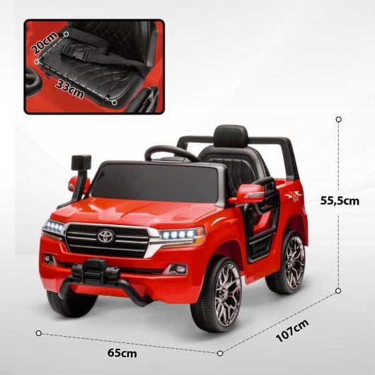 Aiyaplay Toyota Land Cruiser Coche Eléctrico para Niños de +3 Años Rojo