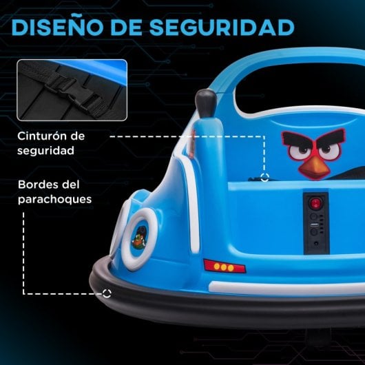 Aiyaplay Angry Birds Coche de Parachoques Eléctrico Azul
