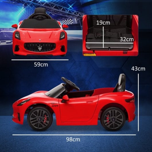 Aiyaplay Maserati Gran Turismo Folgore Coche Eléctrico Para Niños Rojo