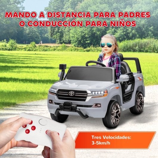 Aiyaplay Toyota Land Cruiser Coche Eléctrico Para Niños De +3 Años Gris