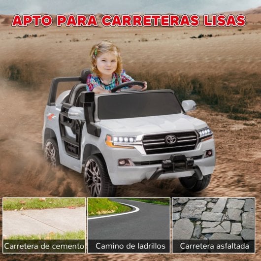 Aiyaplay Toyota Land Cruiser Coche Eléctrico Para Niños De +3 Años Gris
