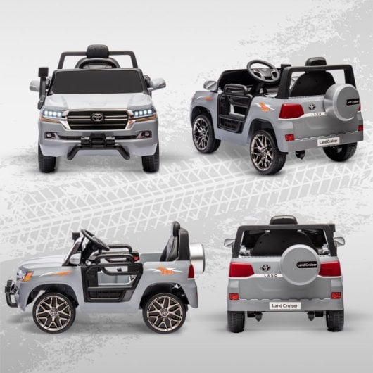 Aiyaplay Toyota Land Cruiser Coche Eléctrico Para Niños De +3 Años Gris