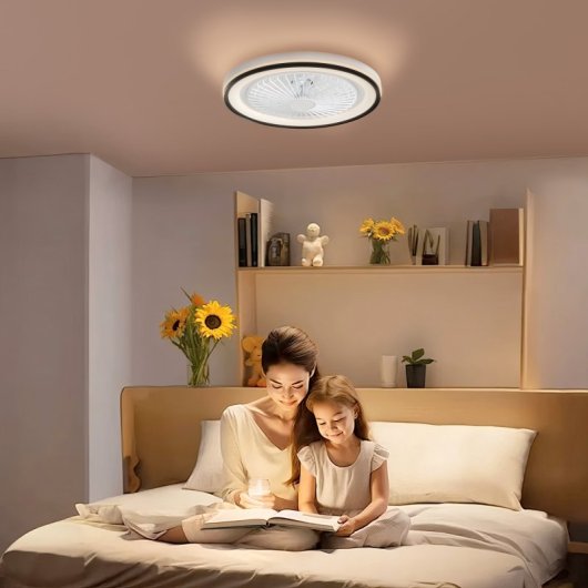 Homcom Ventoinha de Teto Com Luz LED 48,5 W Motor Dc Reversível Branca