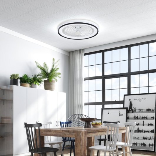 Homcom Ventoinha de Teto Com Luz LED 48,5 W Motor Dc Reversível Branca