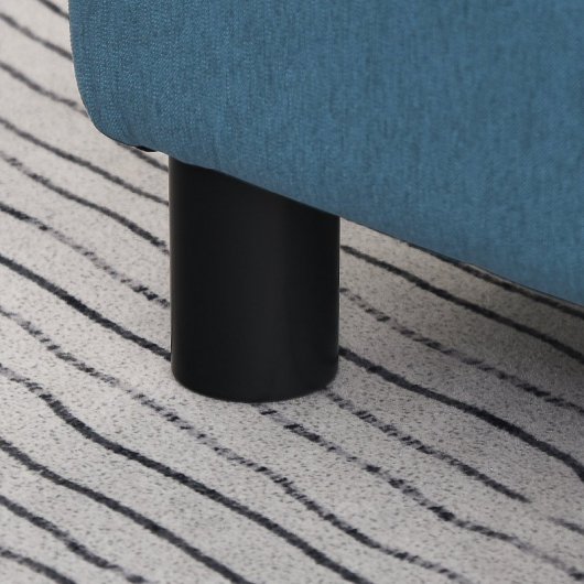 Homcom Reposapiés Salón De Tela De Lino Con Asiento Acolchado Patas Azul Oscuro