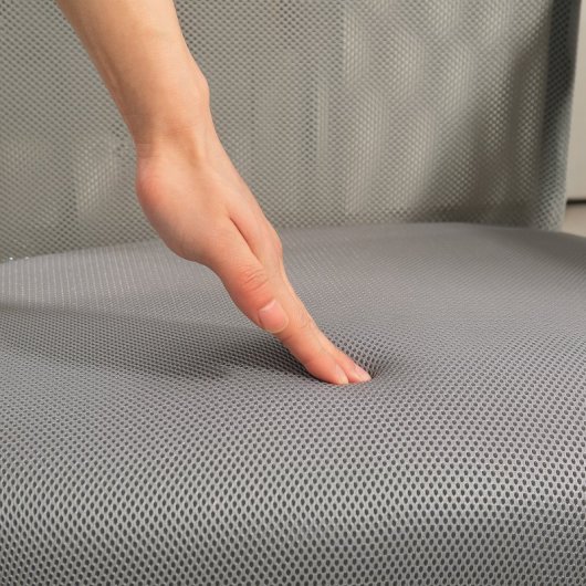 Homcom Silla De Oficina De Malla Con Altura Ajustable Carga 120 Kg Gris Claro