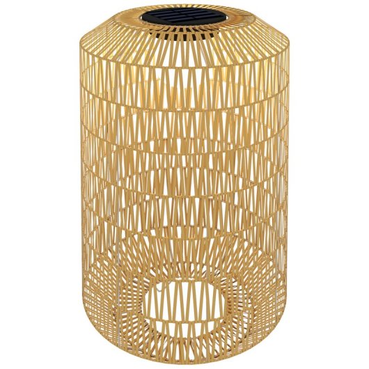 Outsunny Linterna de Jardín de Ratán Sintético con Luces LED 30x55cm Natural