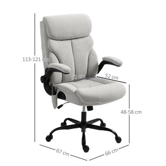 Homcom Silla De Oficina Con Masaje Altura Ajustable Función De Calefacción Gris
