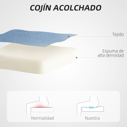 Homcom Silla De Escritorio Sin Brazos Con Altura Ajustable Carga 120 Kg Azul