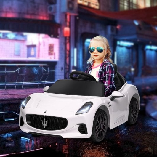 Aiyaplay Maserati Gran Turismo Folgore Coche Eléctrico Para Niños Blanco