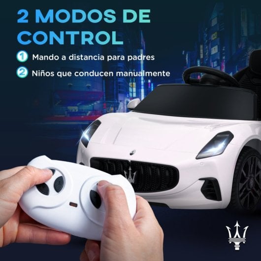 Aiyaplay Maserati Gran Turismo Folgore Coche Eléctrico Para Niños Blanco