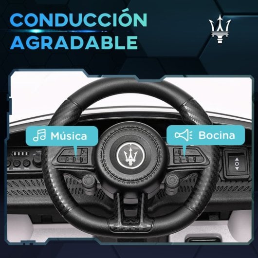 Aiyaplay Maserati Gran Turismo Folgore Coche Eléctrico Para Niños Blanco