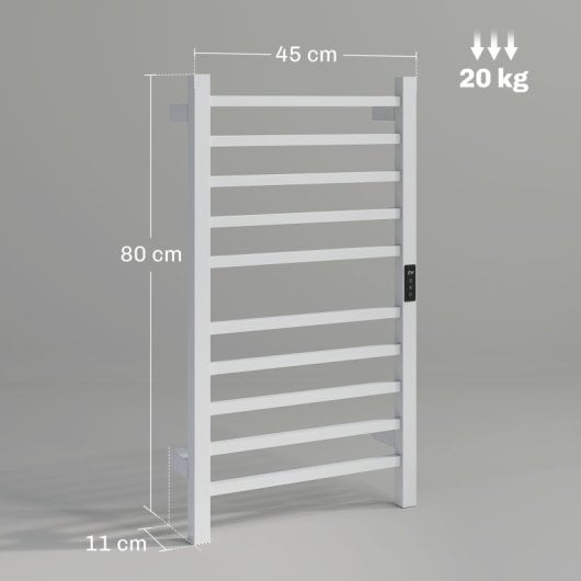 Homcom Toallero Eléctrico De Pared 110w Con Control Wifi Temporizador Blanco