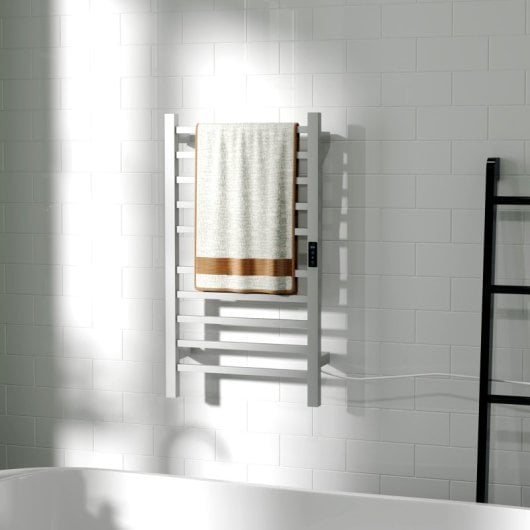 Homcom Toallero Eléctrico De Pared 110w Con Control Wifi Temporizador Blanco