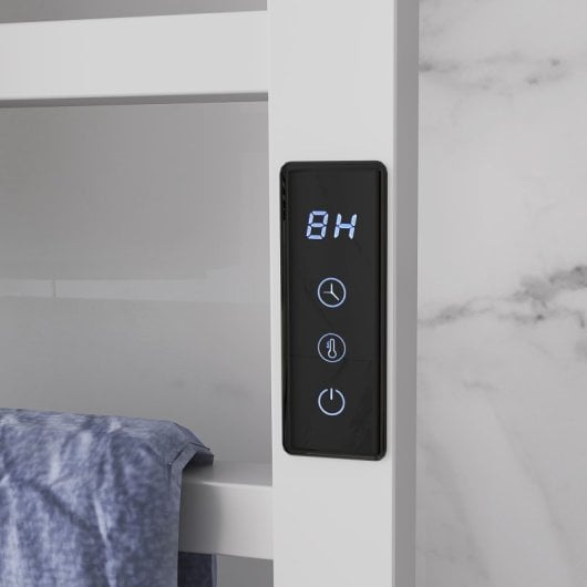 Homcom Toallero Eléctrico De Pared 110w Con Control Wifi Temporizador Blanco