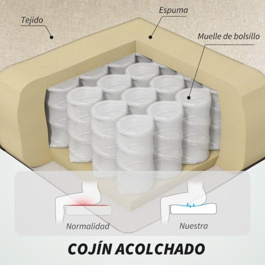 Homcom Cadeira de escritório de massagem reclinável com altura ajustável Bege
