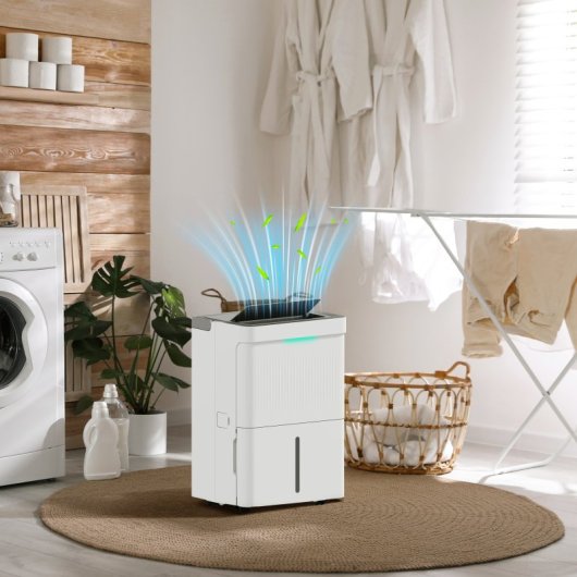 Homcom Desumidificador 35l/dia Depósito De Água 5,5l até 40-100㎡ Branco