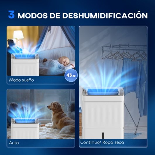 Homcom Desumidificador 35l/dia Depósito De Água 5,5l até 40-100㎡ Branco