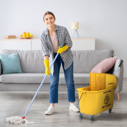 Homcom Cubo De Fregona Con Ruedas Capacidad De 20 L Mopa Amarillo