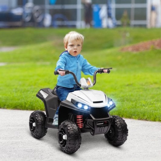 Aiyaplay Quad Eléctrico Para Niños De +3 Años Con Batería 12v Blanco