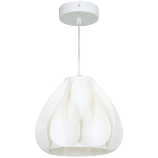 Homcom Lámpara Colgante Moderna E27 con Pantalla de Impresión 3D Blanco