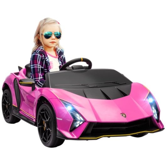 Aiyaplay Lamborghini Autentica Coche Eléctrico Para Niños De +3 Años Rosa