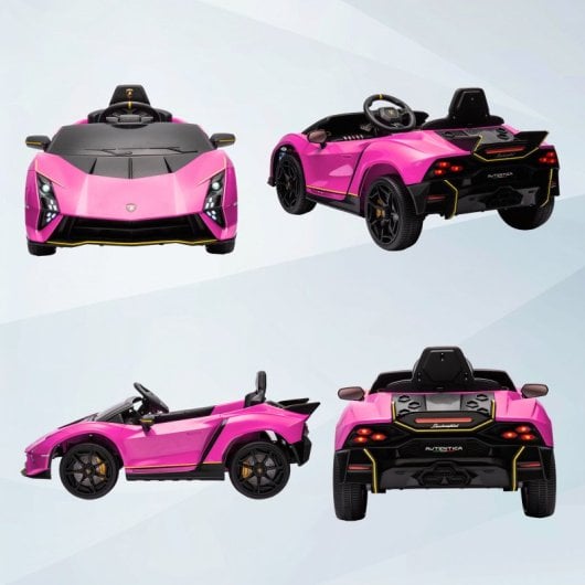 Aiyaplay Lamborghini Autentica Coche Eléctrico Para Niños De +3 Años Rosa