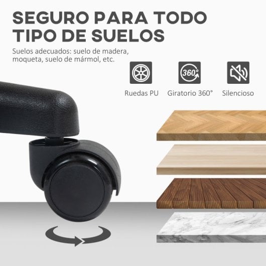 Homcom Cadeira de escritório sem braços com encosto em malha respirável Branco