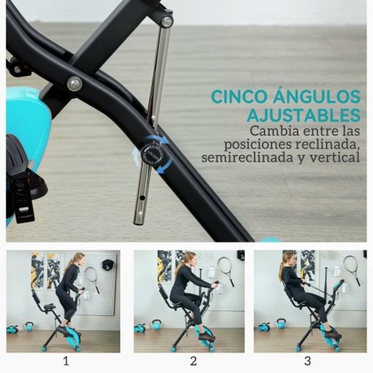 Sportnow Bicicleta Estática Plegable Con Resistencia Magnética De 8 Niveles