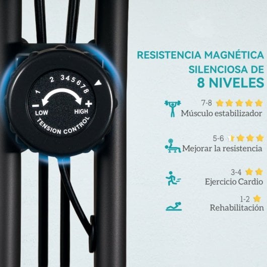 Sportnow Bicicleta Estática Plegable Con Resistencia Magnética De 8 Niveles