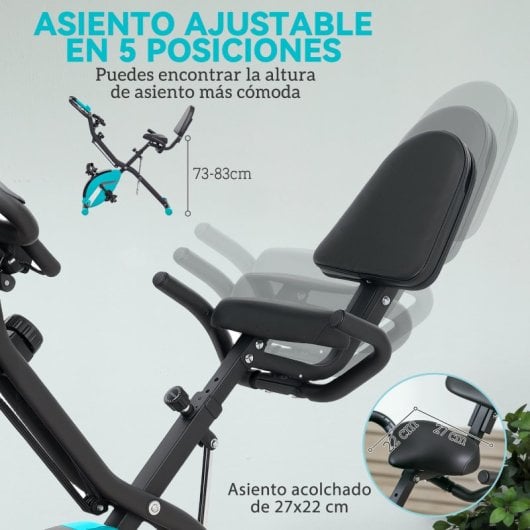 Sportnow Bicicleta Estática Plegable Con Resistencia Magnética De 8 Niveles