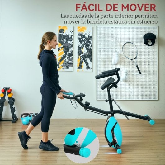 Sportnow Bicicleta Estática Plegable Con Resistencia Magnética De 8 Niveles