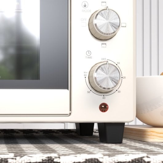 Homcom Forno Elétrico De Bancada De 21l 1400w Com Temporizador Creme