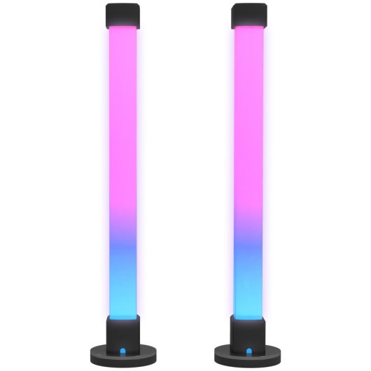 Homcom Conjunto De Candeeiros De Mesa Inteligentes Com App Bluetooth Branco